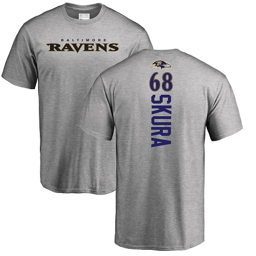Men Baltimore Ravens Ash Matt Skura Backer NFL Football #68 T Shirt->baltimore ravens->NFL Jersey